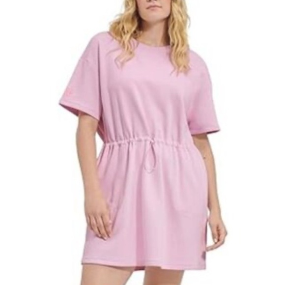 UGG Anisha Dusty Lilac Pink Cotton Crewneck Terry Cloth Sweatshirt Dress NWT - Picture 4 of 15